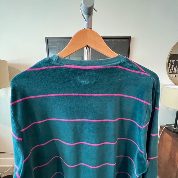 Stussy - Striped Velour LS Tee (#1140071) - Teal, Pink - Picture 5 of 6